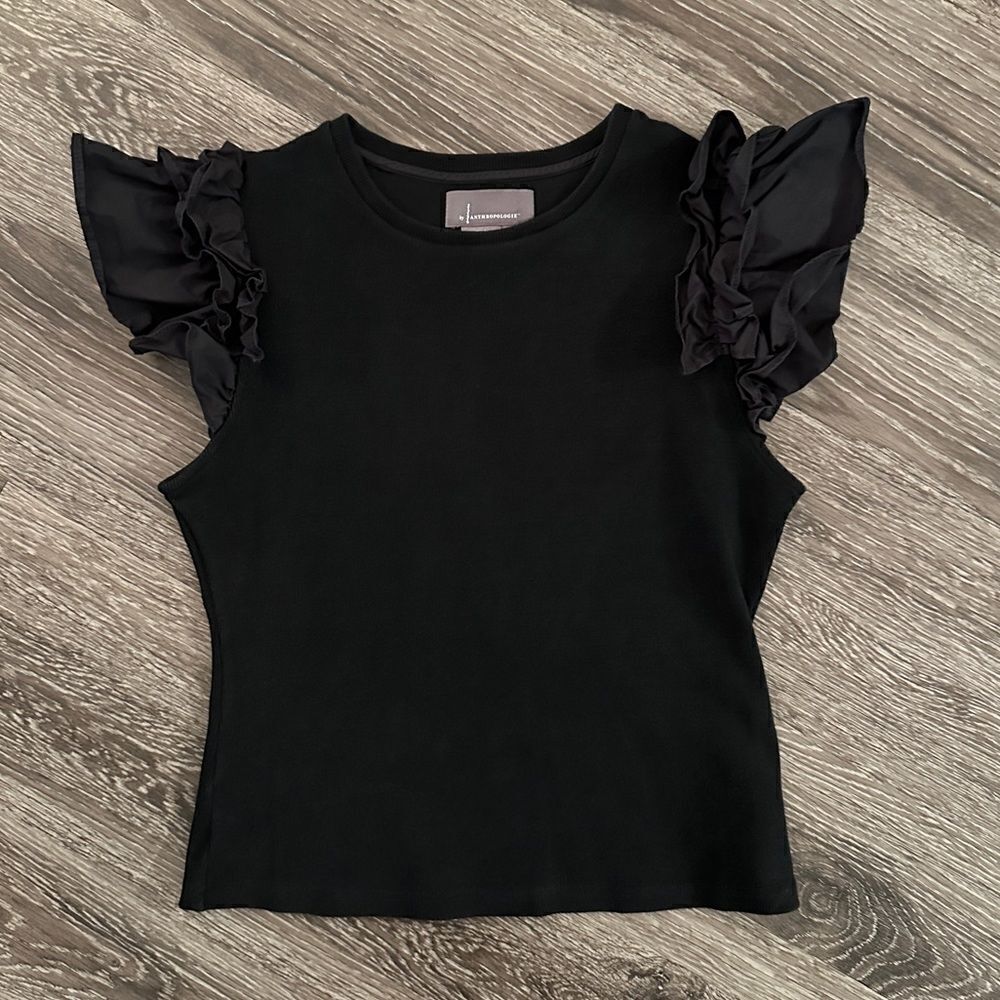 By Anthropologie Woven Ruffle Top